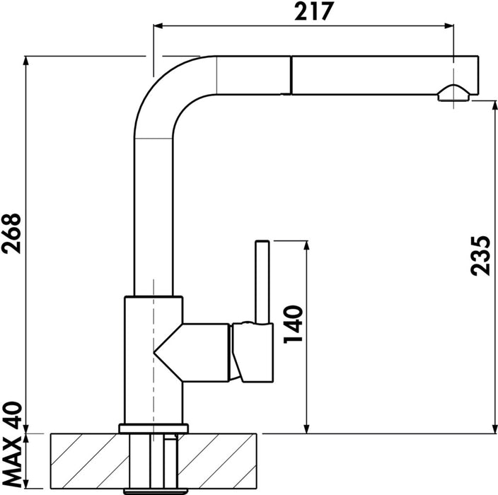 Naber | Arco 2 | Einhebelmischer | schwarz matt | Niederdruck