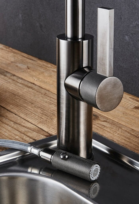 Naber Lunaris, Spültischarmatur, brushed black-nickel, Hochdruck