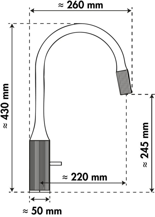 Naber Grace, Spültischarmatur, graphit-schwarz matt, Hochdruck