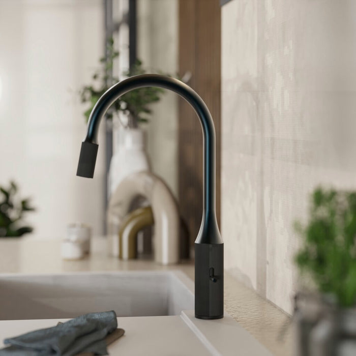 Naber Grace, Spültischarmatur, graphit-schwarz matt, Hochdruck