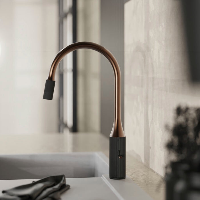 Naber Grace, Spültischarmatur, kupfer-schwarz matt, Hochdruck