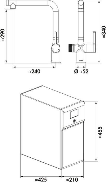 Naber Aqvella System, Spültischarmatur, schwarz matt, Hochdruck