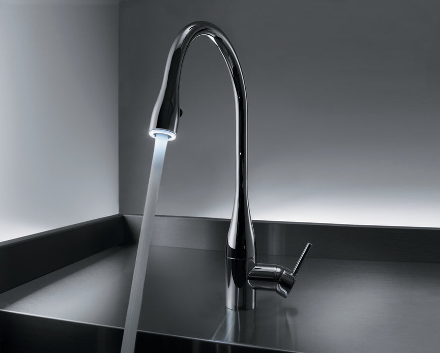 KWC | Eve 3 | Einhebelmischer | chrom | mit LED-Beleuchtung | Hochdruck