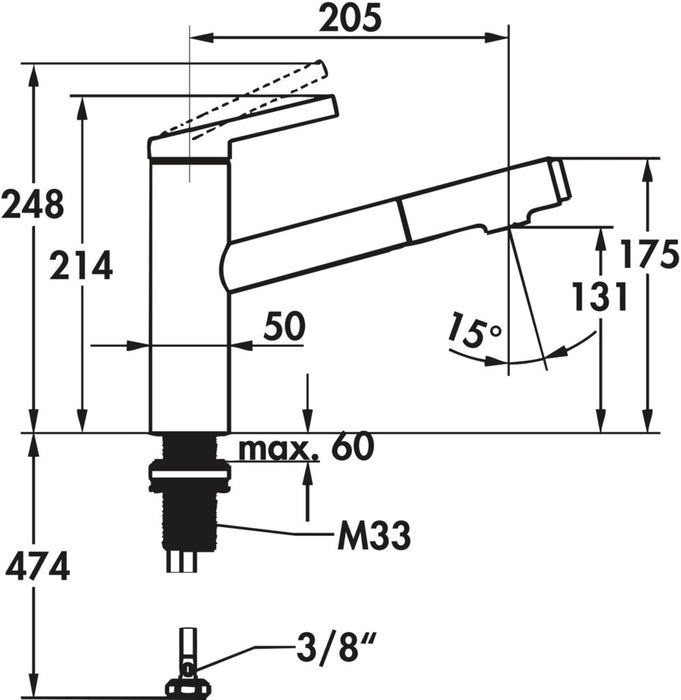 Naber Fit 2, Spültischarmatur, schwarz matt, Hochdruck