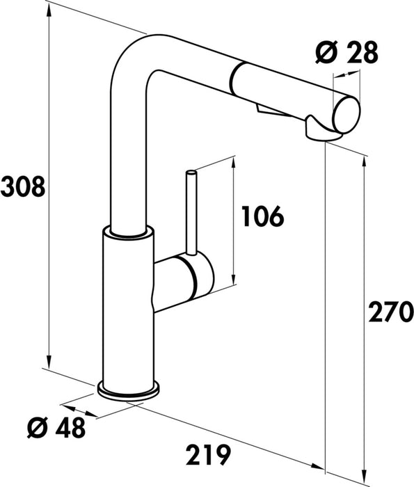Naber | SERVIZIO Namor® 4 Fensterarmatur, Spültischarmatur, Edelstahl, Hochdruck