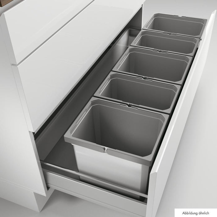 Naber | Cox® Box 275 K 1200-5 Abfallsammler für vorhandene Auszüge Biodeckel hellgrau