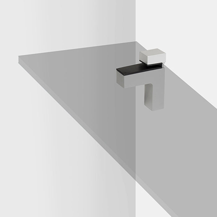 Satz Squad 2 Regalhalterung aus Holz oder Glas, Kunststoff Zamak, Grau metallic