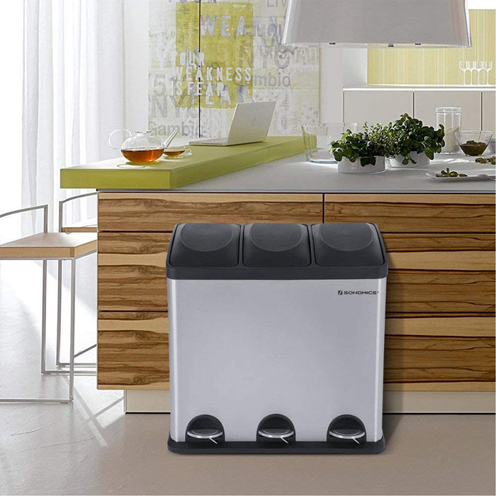 SONGMICS | Mülltrenner 54 Liter (3 x 18 L)