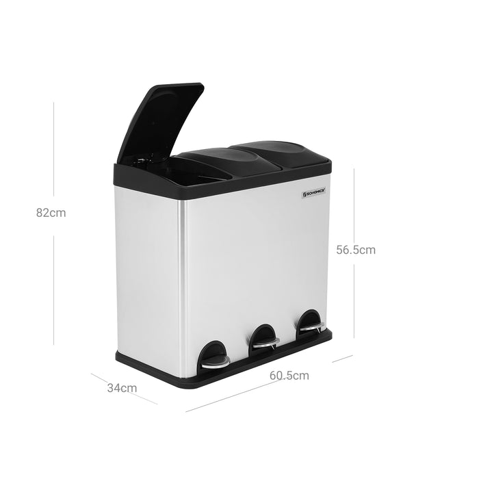 SONGMICS | Mülltrenner 54 Liter (3 x 18 L)