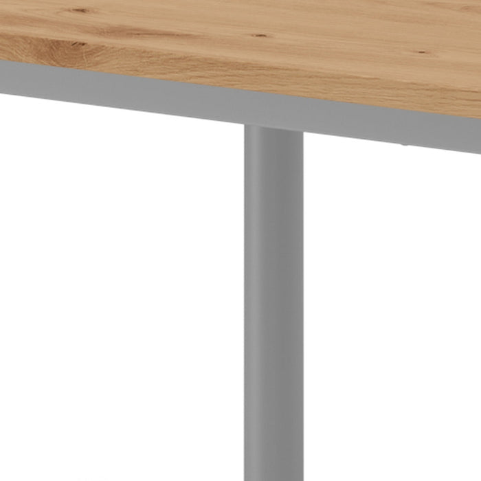 Hammerbacher | Schreibtisch 4Fuß-rd.120x80cm Asteiche / Silber