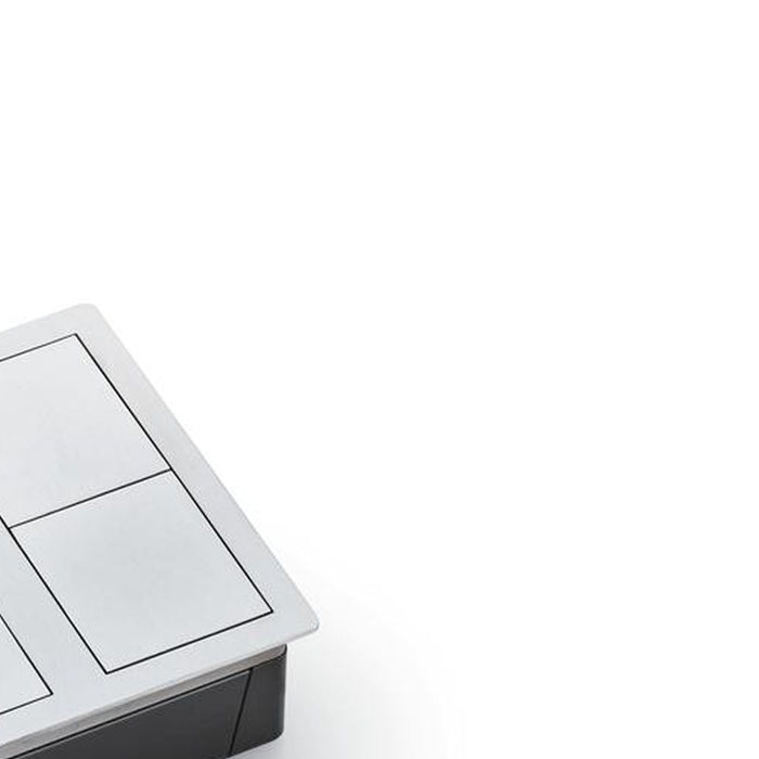 Naber | Plaza 2 USB | Einbausteckdosenelement | mit schweizer Steckdosen | Edelstahl gebürstet | Einbautiefe 50 mm