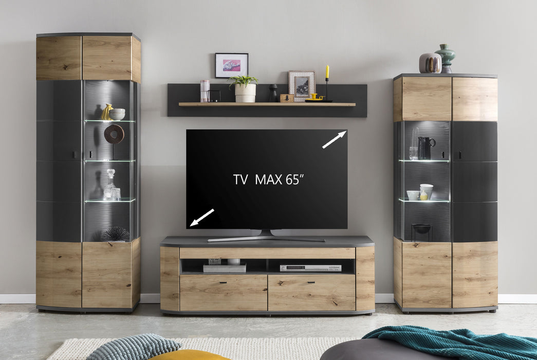 Hometrend | DERA 002 TV Lowboard | Dekor Artisan Eiche MDF TG / Artisan Eiche-Anthrazit