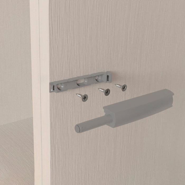 Kit von 10 Druckverschluss Push Lite zum Schrauben, verstellbar, L 80mm, Stoßdämpfer, Kunststoff, Grau