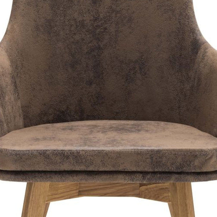 Gradel | Stuhl | 216 | Armlehnstuhl Larissa Mikrofaser braun | 63x92x61 | Wildeiche natur