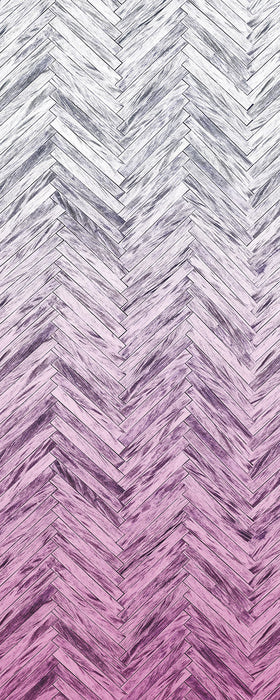 Digitaldruck Vlies Fototapete | Herringbone Pink Panel | 100 x 250 cm
