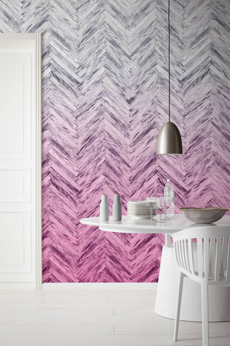 Digitaldruck Vlies Fototapete | Herringbone Pink | 400 x 250 cm