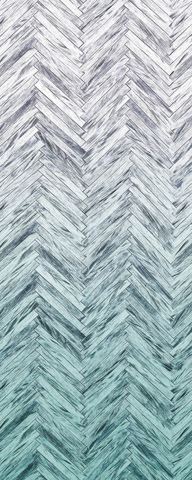 Digitaldruck Vlies Fototapete | Herringbone Mint Panel | 100 x 250 cm