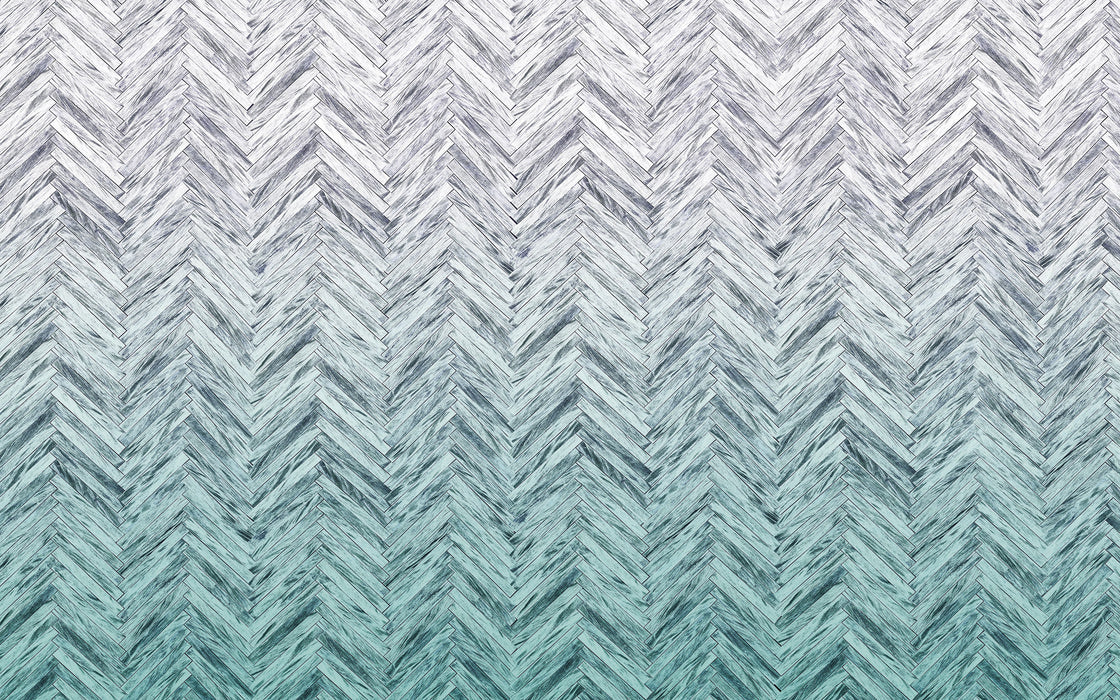 Digitaldruck Vlies Fototapete | Herringbone Mint | 400 x 250 cm