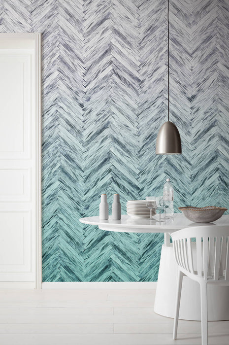 Digitaldruck Vlies Fototapete | Herringbone Mint | 400 x 250 cm