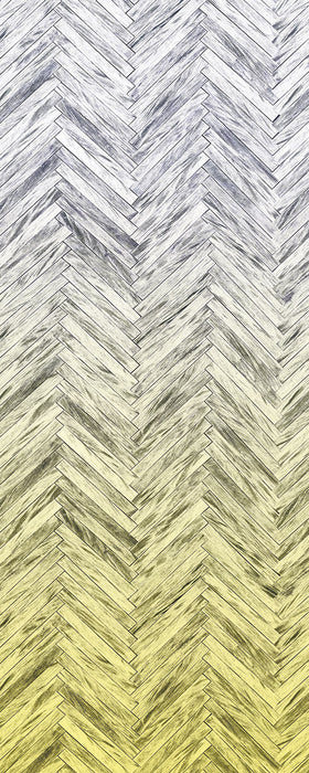 Digitaldruck Vlies Fototapete | Herringbone Yellow Panel | 100 x 250 cm