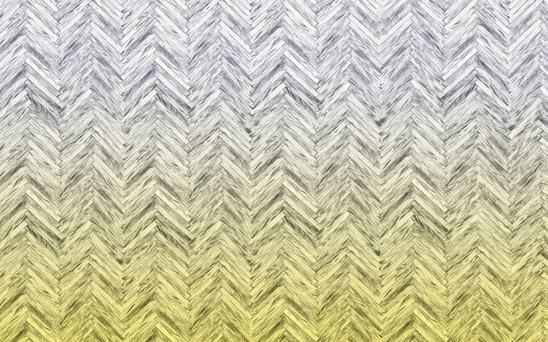 Digitaldruck Vlies Fototapete | Herringbone Yellow | 400 x 250 cm