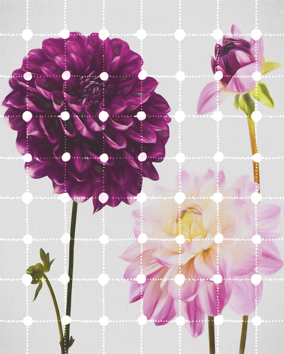 Digitaldruck Vlies Fototapete | Flowers & Dots | 200 x 250 cm