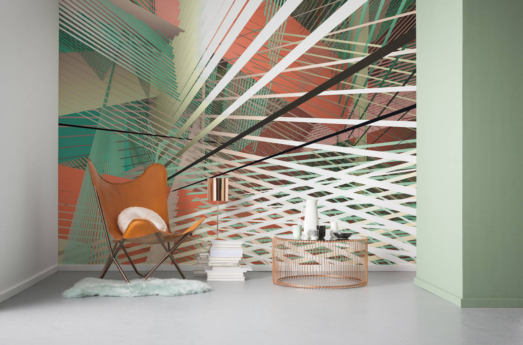 Digitaldruck Vlies Fototapete | Space Grid Autumn | 400 x 250 cm