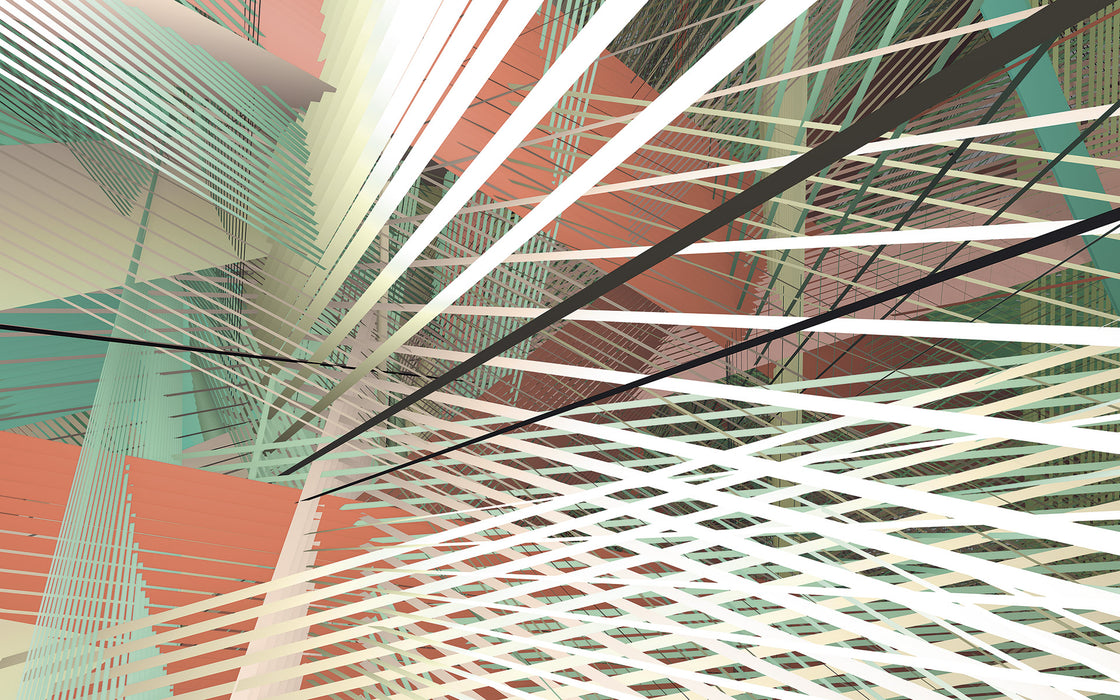 Digitaldruck Vlies Fototapete | Space Grid Autumn | 400 x 250 cm