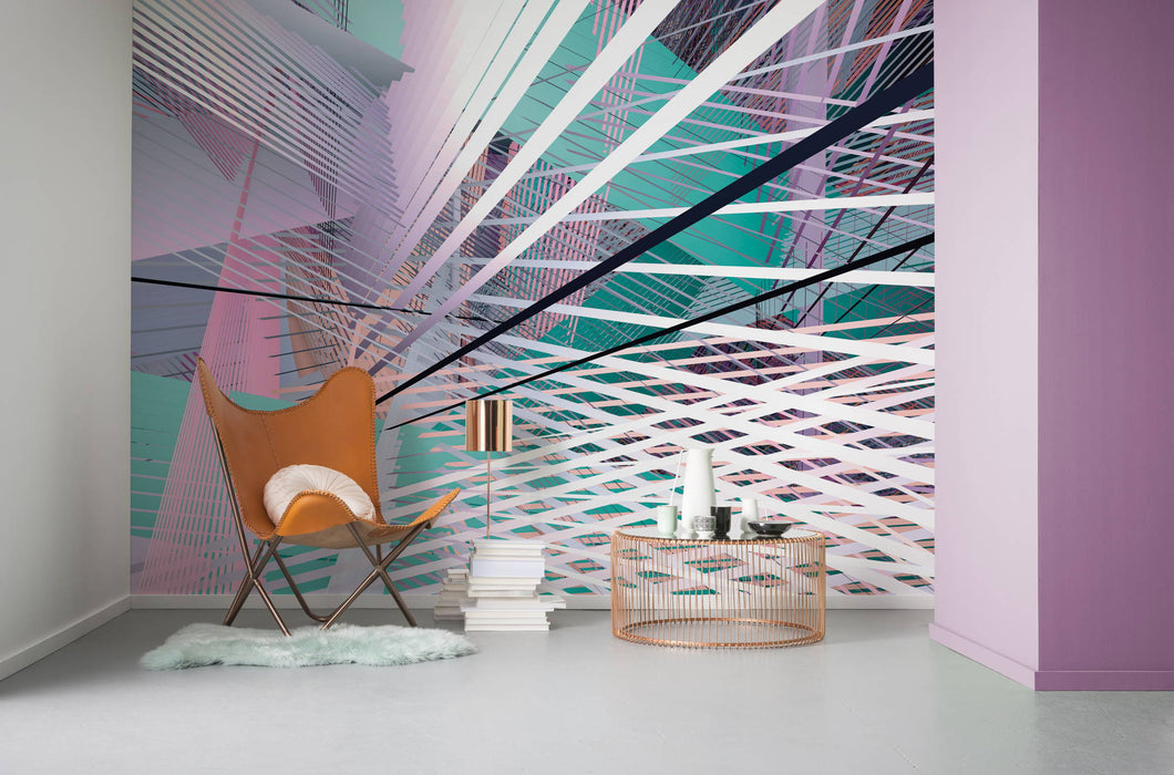 Digitaldruck Vlies Fototapete | Space Grid Spring | 400 x 250 cm