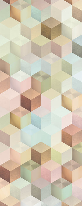 Digitaldruck Vlies Fototapete | Cubes Panel | 100 x 250 cm