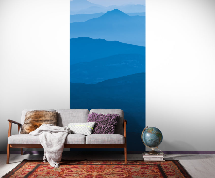 Komar NEU | Digitaldruck Vlies Fototapete - Blue Mountain  Panel - Größe 100 x 250 cm
