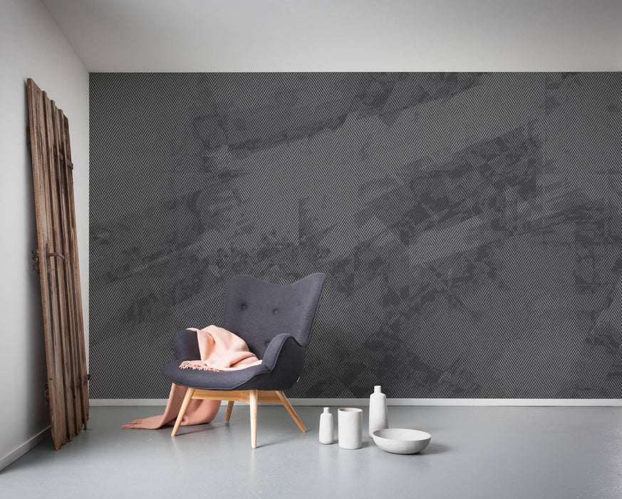 Digitaldruck Vlies Fototapete | Maya Tweed b/w | 400 x 250 cm
