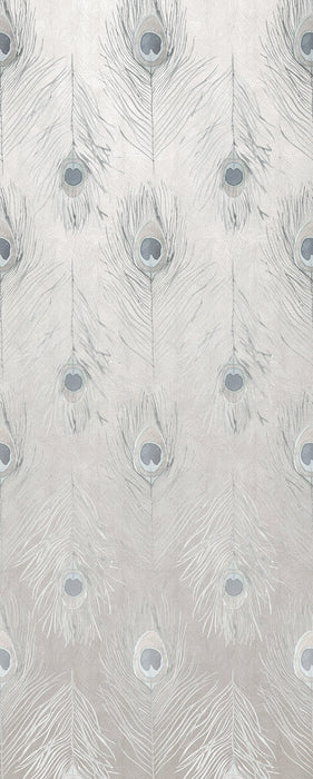 Komar NEU | Digitaldruck Vlies Fototapete - Pfauenfedern - Größe 100 x 250 cm