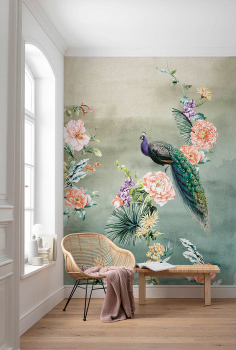 Digitaldruck Vlies Fototapete | Pfau | 200 x 250 cm