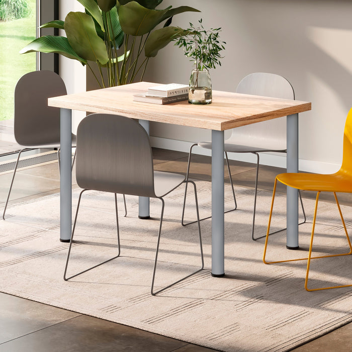 Lot von 4 Tischbeine, Durchmesser 60mm, H 830mm, Stahl, Silbergrau