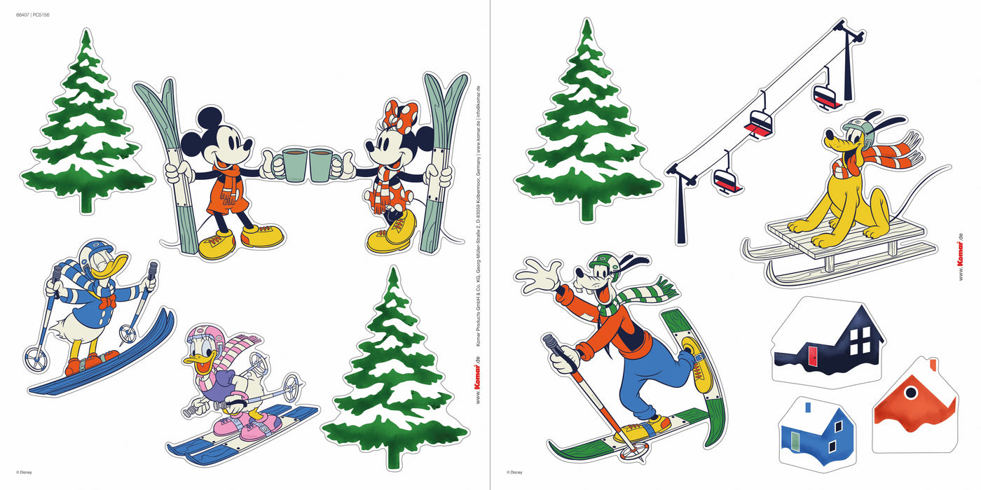 Komar NEU | Fenstersticker - Disney Mickey Mouse Snowland - Größe 30 x 30 cm