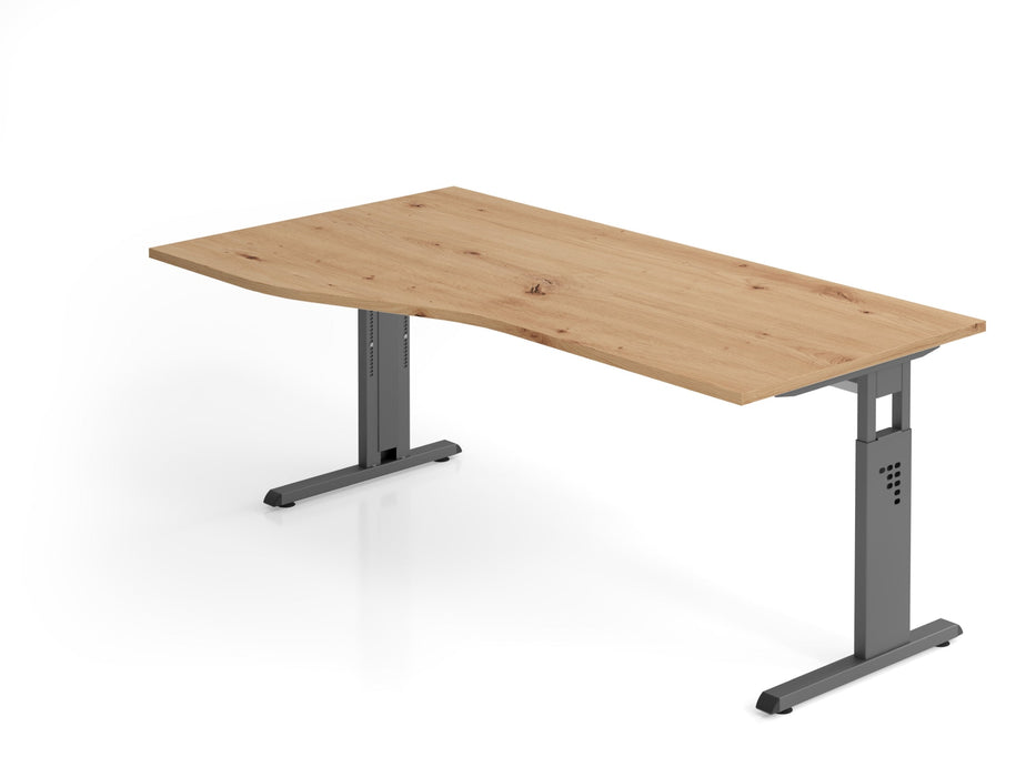 Hammerbacher | Schreibtisch C-Fuß 180x100 / 80cm Astei / Graphit