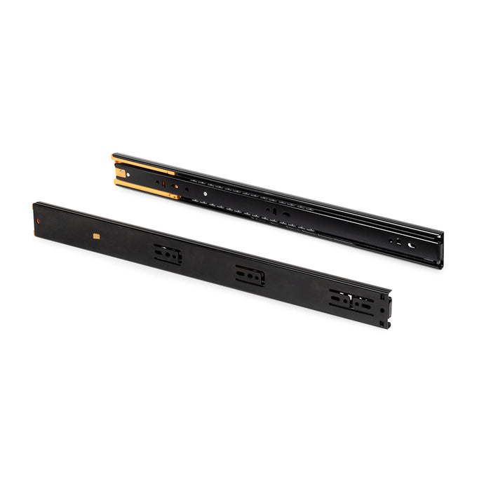 Emuca | 5er Satz Kugelführungen, H 45mm, T 550mm, Vollauszug, Schließautomatik, Schwarz