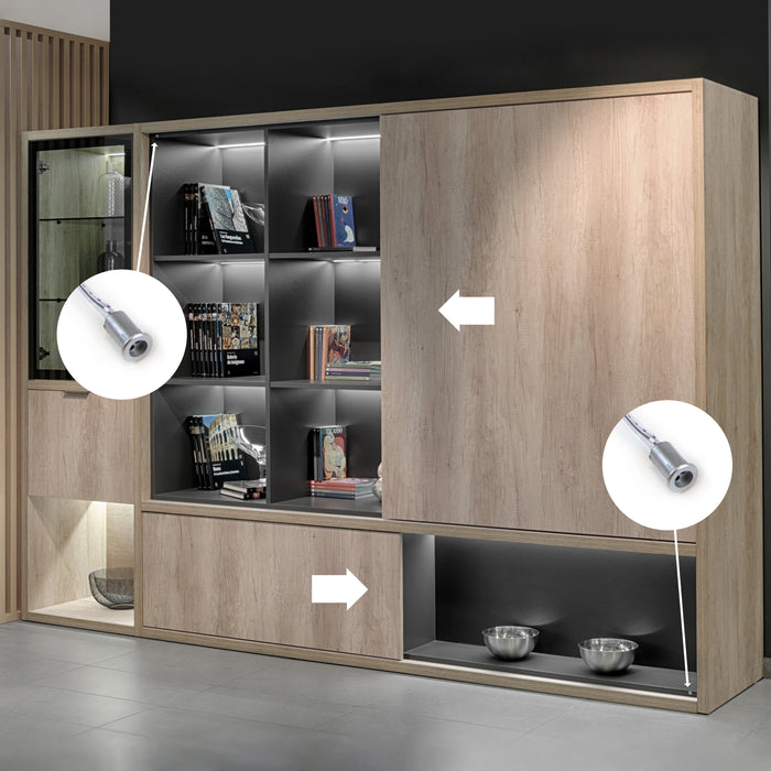 LED Point Türsensor EINFACH (Annäherung) (240V AC), Kunststoff, Grau metallic