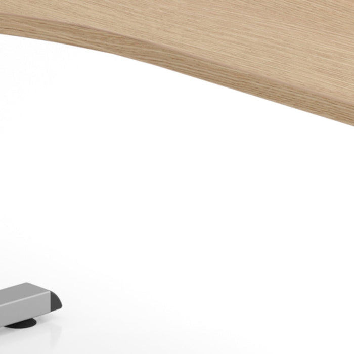 Hammerbacher | Schreibtisch C-Fuß 180x100 / 80cm Eiche / Silber