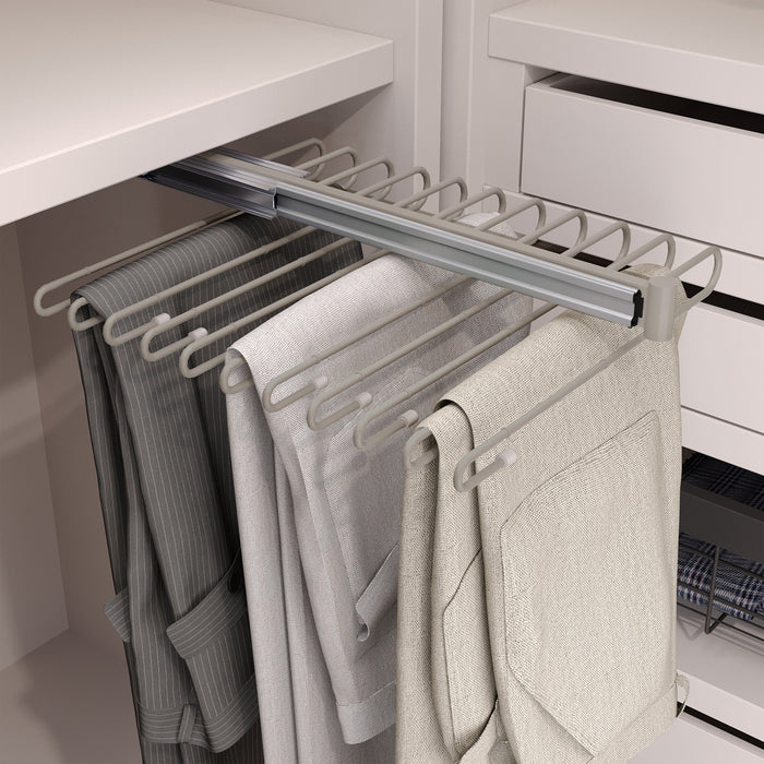 Emuca | Ausziehbarer Hosenbügel, Bemalte Steinfarbe, Stahl