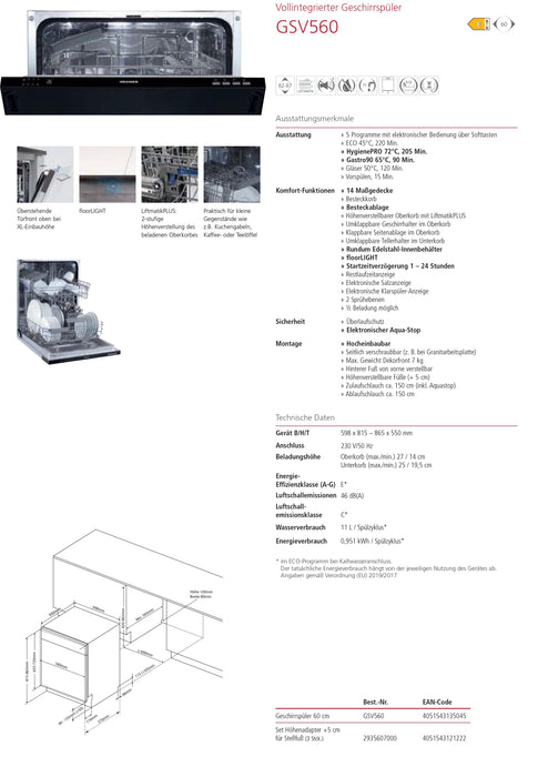 GSV560 | Geschirrspüler