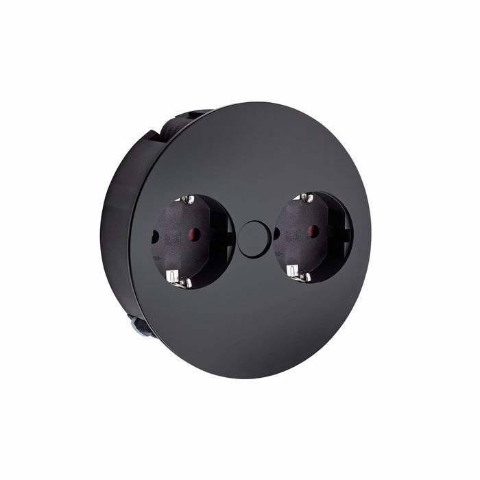 Naber | Twist Doppelsteckdose | Einbausteckdosenelemente | mit Schukosteckdosen | schwarz matt