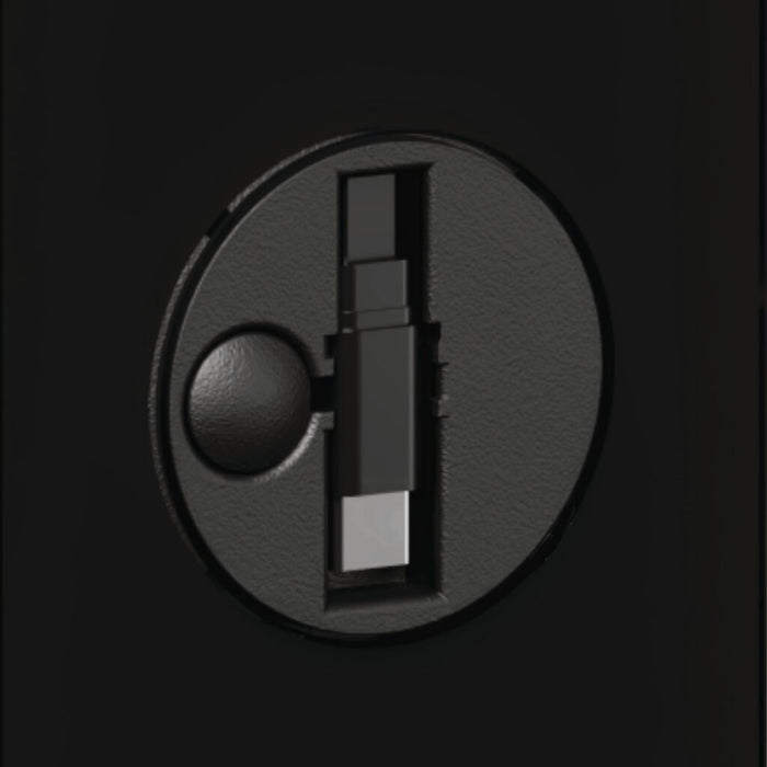 Naber | Mira Eck Glas USB C Snap, Steckdosenelement, Aluminium schwarz/Glas schwarz