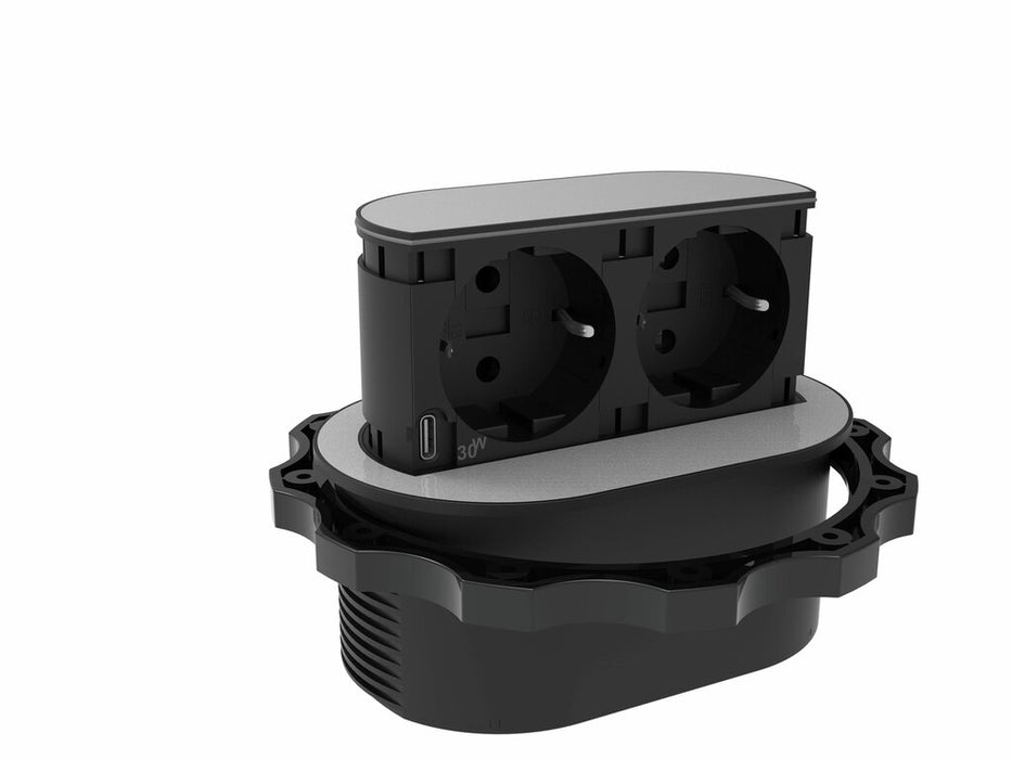 Naber Piccolino, Steckdosenelement, Blende Edelstahl