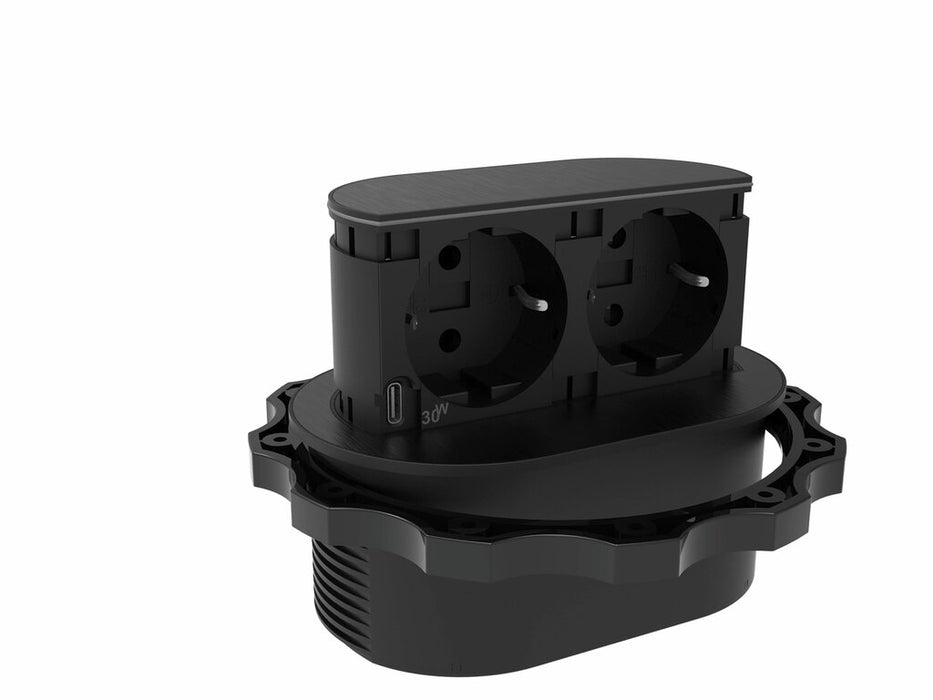 Naber Piccolino, Steckdosenelement, Blende gunmetal