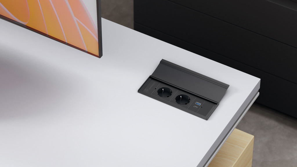 Naber | VersaLid USB A/C, Steckdosenelement, Deckel schwarz matt