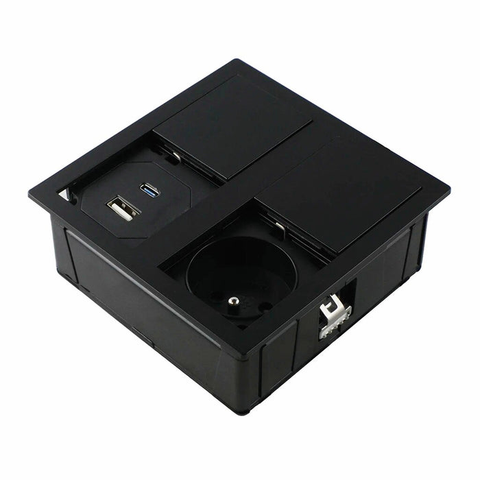 Naber | VersaHit Dual USB A/C , Steckdosenelement, schwarz matt