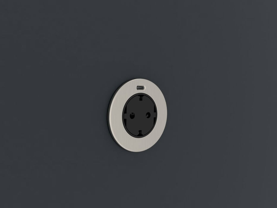 Naber Solo Einzelsteckdose, Steckdosenelement, Edelstahl