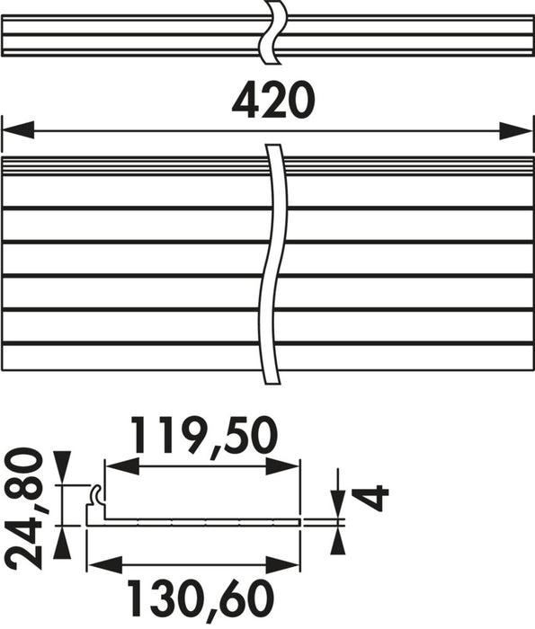 Naber Lucento Universalablage flach, Relingsystem, schwarz